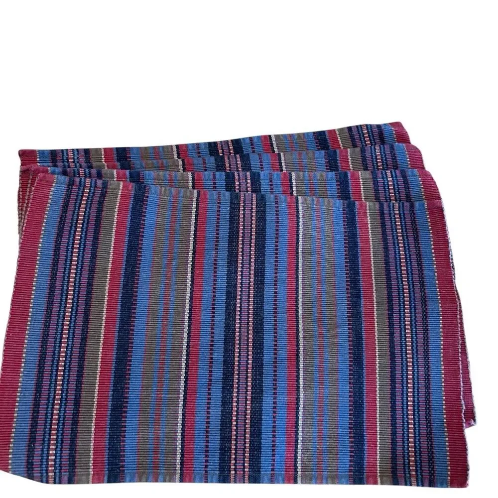 4 Multi Colored Striped Cotton Placemats